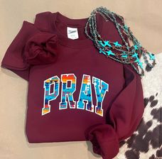 Embroidered PRAY sweatshirt